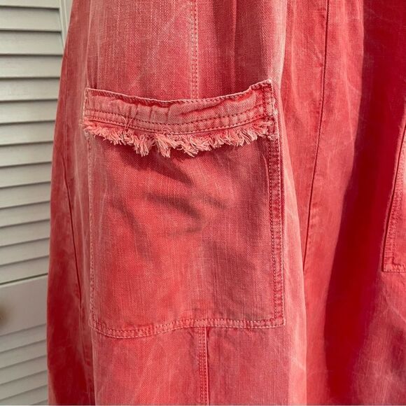 Anthropologie Pilcro Orange Flutter Sleeve Midi Dress Sz-S - Picture 4 of 10